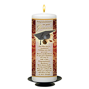 Personalised Graduation Candle Gift - Books & Apple