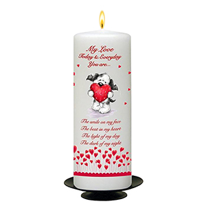 Personalised Valentines Candle Gift - Teddy Heart with Photo