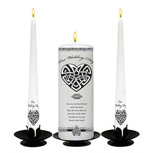 Personalised Wedding Candles - Claddagh Heart