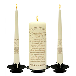Personalised Wedding Candles - Family Crests Crest Gold Script