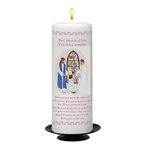 Personalised 1st Holy Communion Candle - Chalice & Parchment