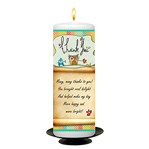 Personalised Thank you Candle Gift - Message on Scroll