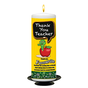 Personalised Thank You Teacher Candle Gift - Greatest Teacher with Photo Green