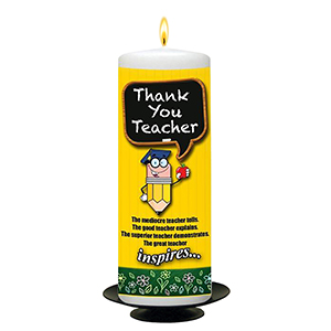 Personalised Thank You Teacher Candle Gift - Greatest Teacher with Photo Green