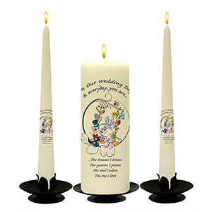 Personalised Wedding Candles - Family Crests Crest Gold Script
