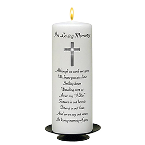 Personalised Wedding Remembrance Candle - Celtic Cross & Rings Gold