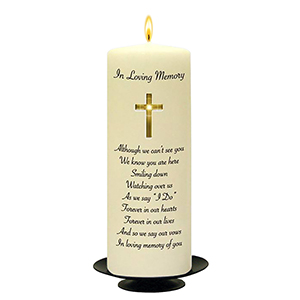 Personalised Wedding Remembrance Candle - Celtic Cross & Rings Gold