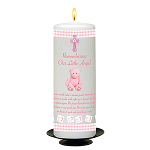 Personalised Remembrance Candle - Angel Wings Blue