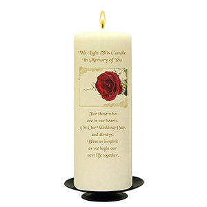 Personalised Wedding Remembrance Candle - Celtic Cross & Rings Gold