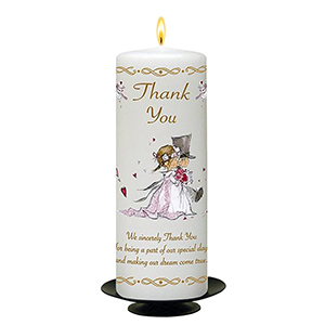 Personalised Wedding Thank you Candle Gift - Doves - Bridesmaid