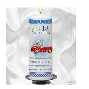 Personalised Birthday Candle - Red Newpaper with photo