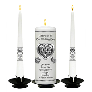 Personalised Wedding Candles - Claddagh Heart
