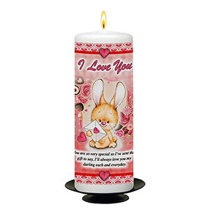 Personalised Valentines Candle Gift - Teddy Heart with Photo