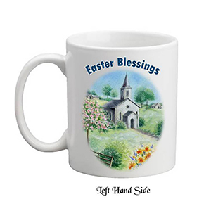 Personalised Easter Mug Gift - Church in Meadow