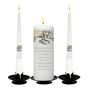 Personalised Wedding Candles - Family Crests Black Script