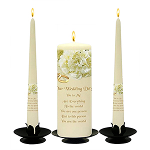 Personalised Wedding Candles - Family Crests Crest Gold Script