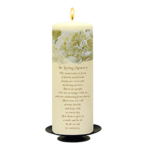 Personalised Wedding Remembrance Candle - Celtic Cross & Rings Gold