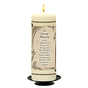Personalised Wedding Remembrance Candle - Celtic Cross & Rings Gold