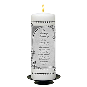 Personalised Wedding Remembrance Candle - Celtic Cross & Rings Gold
