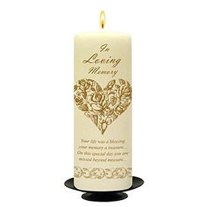 Personalised Wedding Remembrance Candle - Celtic Cross & Rings Gold