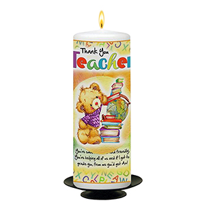 Personalised Thank You Teacher Candle Gift - Greatest Teacher with Photo Green