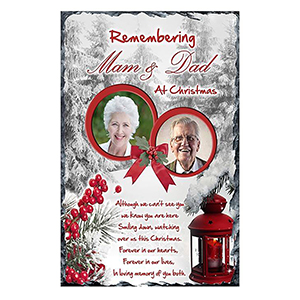 Personalised Christmas Remembrance Slate - Robin & Berries