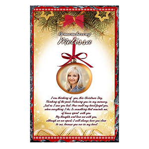 Personalised Christmas Remembrance Slate - Robin & Berries