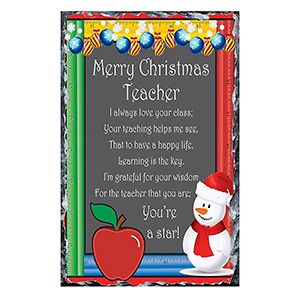 Personalised Christmas Teacher Candle Gift - Waving Elf