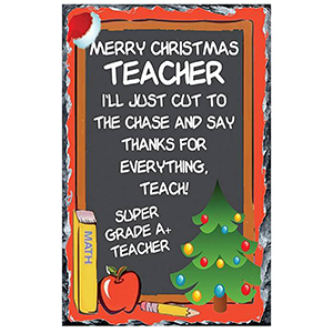Personalised Christmas Teacher Candle Gift - Waving Elf