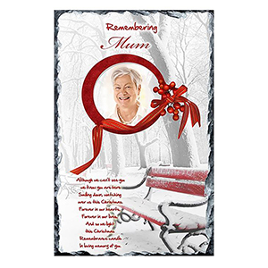 Personalised Christmas Remembrance Slate - Robin & Berries