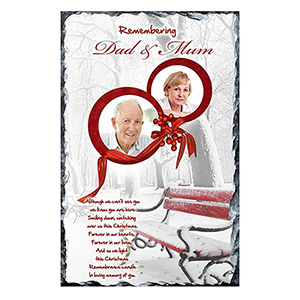 Personalised Christmas Remembrance Slate - Robin & Berries