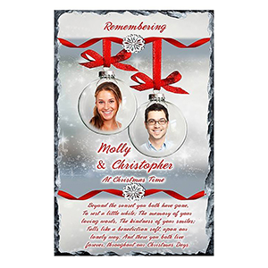 Personalised Christmas Remembrance Slate - Robin & Berries