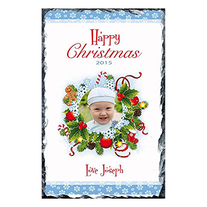 Santa Stop Here Hanging Rope Slate