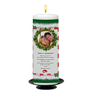 Personalsied Christmas Candle - Our First Christmas - Mr & Mrs Photo Christmas