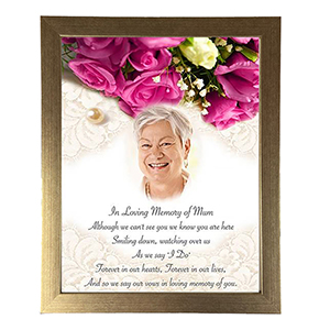Wedding Remembrance Frame - Cerise Roses with Photo
