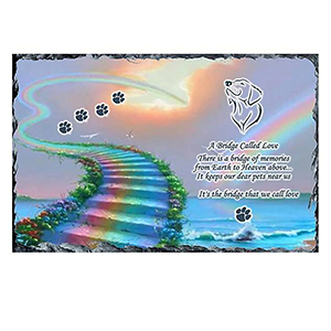 Personalsied Remembrance Slate - Pawprints with Photo