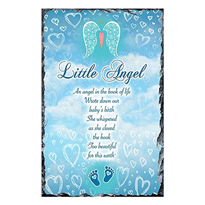 Personalised Remembrance Candle - Angel Wings Blue