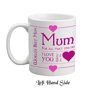 Personalised Mothers Day Mug Gift - Heart & Flowers Grandma