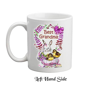Personalised Mothers Day Mug Gift - Heart & Flowers Grandma