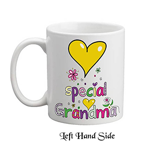 Personalised Mothers Day Mug Gift - Heart & Flowers Grandma