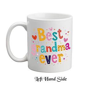 Personalised Mothers Day Mug Gift - Heart & Flowers Grandma