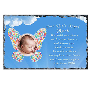 Personalised Remembrance Candle - Angel Wings Blue