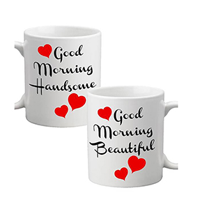 Personalised Mug Gift - Good Morning Handsome & Good Morning Beautiful (set of two)