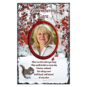 Personalised Christmas Remembrance Slate - Robin & Berries