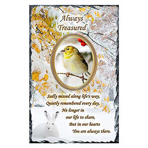 Personalised Christmas Remembrance Slate - Robin & Berries