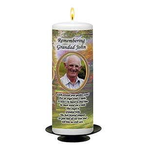 Personalised Remembrance Candle - Boat Sunset with Photo