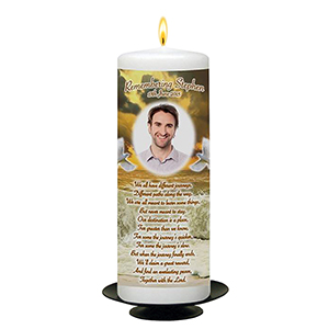 Personalised Remembrance Candle - Butterfly & Sunflowers