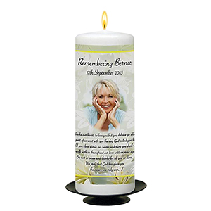 Personalised Remembrance Candle - Butterfly & Sunflowers