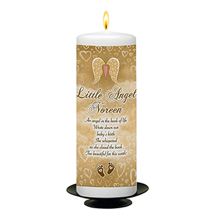Personalised Remembrance Candle - Angel Wings Blue