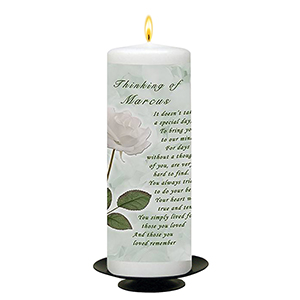 Personalised Remembrance Candle - Butterfly & Sunflowers